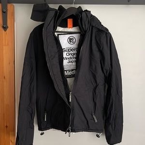 Superdry Black Hooded Windcheater Jacket